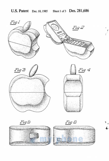 雷死人的1985年蘋果手機(jī)概念設(shè)計(jì)圖，居然也申請(qǐng)了專利